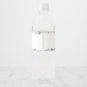 Pink Safari Oerwoud Baby shower Waterfles Etiket (Achterkant)