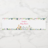 Pink Safari Oerwoud Baby shower Waterfles Etiket (Enkel label)