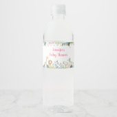 Pink Safari Oerwoud Baby shower Waterfles Etiket (Voorkant)