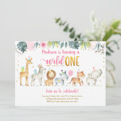 Pink Safari Wild Op een dag Kaart (Staand voorkant)