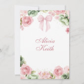 Pink Sage Bow Coquette Butterfly Princess Quin Kaart (Achterkant)