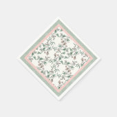 Pink Sage Green Floral  Partij Servet (Hoek)