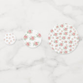 Pink & Sage Green Floral Watercolor Party Confetti (Voorkanten)