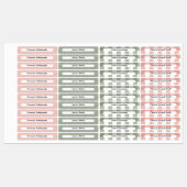 Pink & Sage Green Gingham Checker Custom Name Labels (Vel)