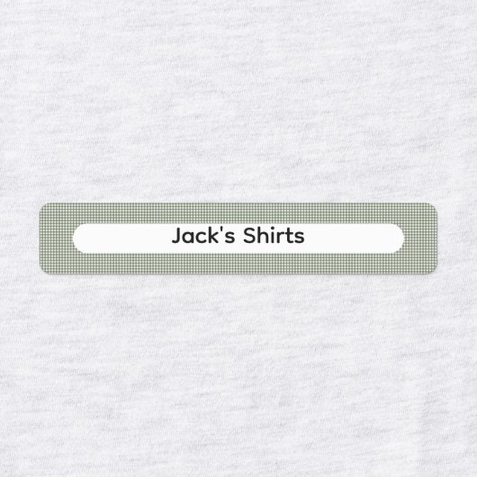 Pink & Sage Green Gingham Checker Custom Name  Labels (Design 2)