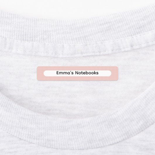 Pink & Sage Green Gingham Checker Custom Name Labels (Aangebracht)