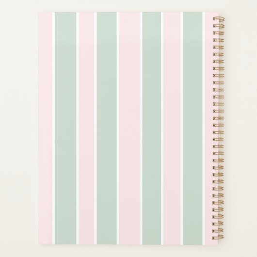 Pink sage green inspirational quote writing 2026 planner (Achterkant)