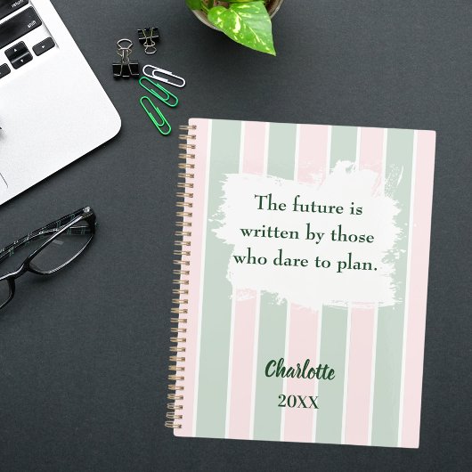 Pink sage green inspirational quote writing 2026 planner
