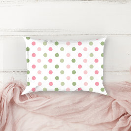 Pink & Sage Green Pastel Polka Dot Accent Kussen