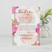 Pink Sage Waterverf bloemenbruiloft Bedankt (Staand voorkant)