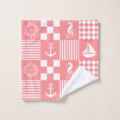 Pink Sail Boat Bad Handdoek (Wasdoekje)