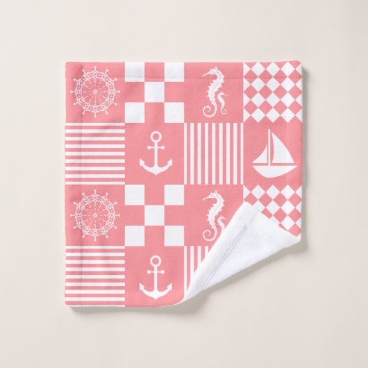 Pink Sail Boat Bad Handdoek (Wasdoekje)