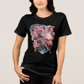 Pink Sakura Dragon with Flowing Mane Tri-Blend Shirt (Voorkant)