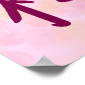 Pink Sakura Kanji Japanese Calligraphy Poster (Hoek)