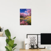 Pink Sakura Meadows Poster (Thuiskantoor)