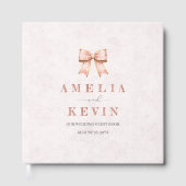 Pink Sakura Ribbon Engagement Party Gastenboek (Voorkant)
