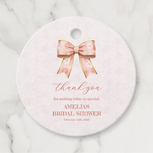 Pink Sakura Ribbon – Japanese-Inspired Bedankjes Labels (Voorkant)