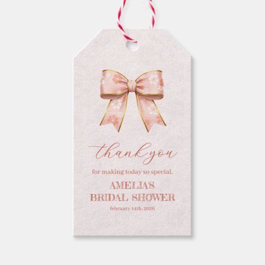 Pink Sakura Ribbon – Japanese-Inspired Cadeaulabel (Voorkant)