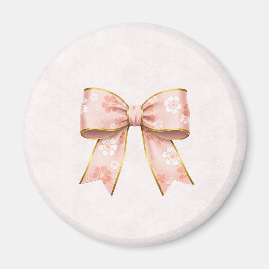 Pink Sakura Ribbon – Japanese-Inspired Magneet (Voorkant)