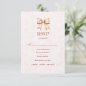  Pink Sakura Ribbon – Japanese-Inspired RSVP Kaartje (Staand voorkant)