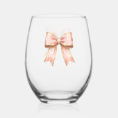 Pink Sakura Ribbon – Japanese-Inspired Wijnglas Zonder Voet (Voorkant)