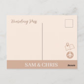 Pink Salmon Boarding Pass World Map Travel Briefkaart (Achterkant)