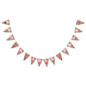 Pink Salmon Heirloom Roos Floral Patten Baby Girl Vlaggetjes (Alle)