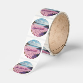 Pink salt flats bonaire ronde sticker