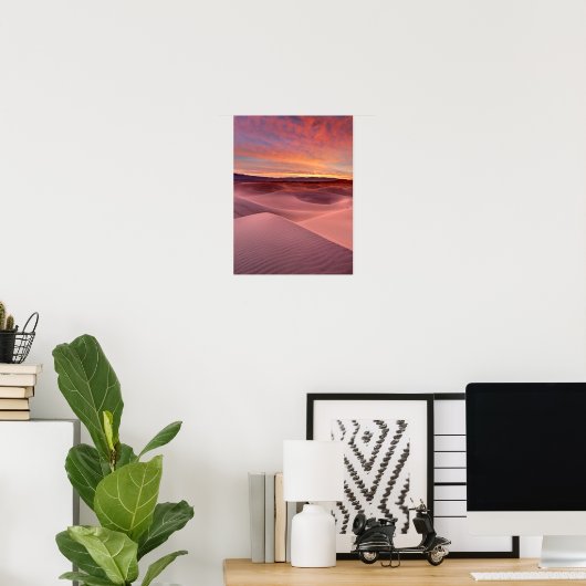Pink sand dunes, Death Valley, CA Poster (Thuiskantoor)