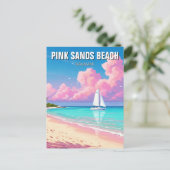 Pink Sands Beach Bahama's Reizen Briefkaart (Staand voorkant)