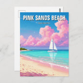 Pink Sands Beach Bahama's Reizen Briefkaart (Voorkant / Achterkant)