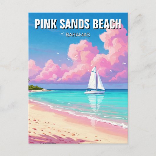 Pink Sands Beach Bahama's Reizen Briefkaart (Voorkant)