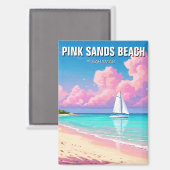 Pink Sands Beach Bahama's Reizen Magneet (Voorkant / Achterkant)