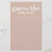 Pink Sandstone Baby Shower Guess Baby Food Game Flyer (Voorkant)