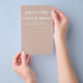 Pink Sandstone Baby Shower Guess Sweet Mess Game Flyer (Hand)