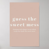 Pink Sandstone Typography Baby Guess Sweet Mess Poster (Voorkant)