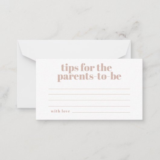 Pink Sandstone Typography Baby Parenting Tips Notitiekaartje (Voorkant)