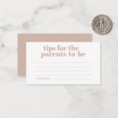 Pink Sandstone Typography Baby Parenting Tips Notitiekaartje (Voorkant / Achterkant in situ)