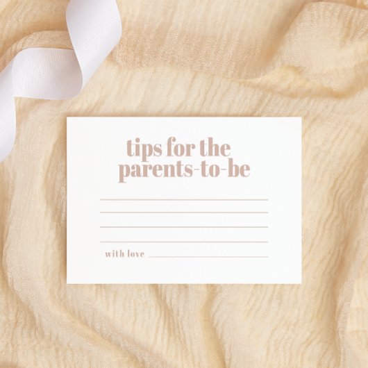 Pink Sandstone Typography Baby Parenting Tips Notitiekaartje