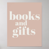 Pink Sandstone Typography Baby Shower Books Gifts  Poster (Voorkant)