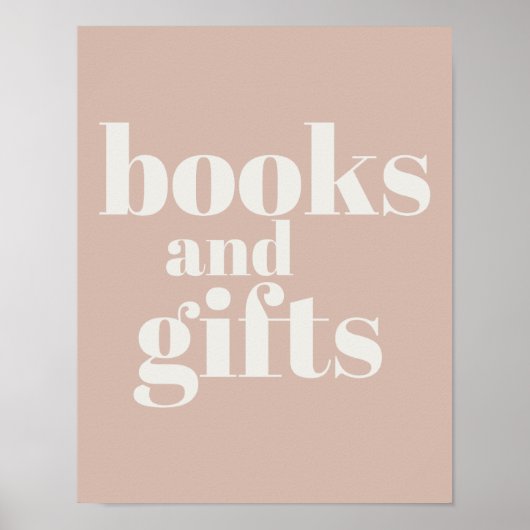 Pink Sandstone Typography Baby Shower Books Gifts  Poster (Voorkant)
