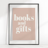 Pink Sandstone Typography Baby Shower Books Gifts  Poster