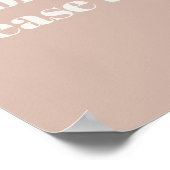 Pink Sandstone Typography Baby shower Favoriet Poster (Hoek)