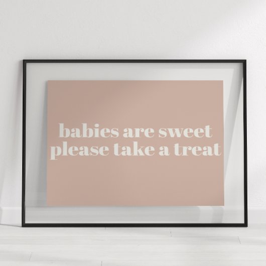 Pink Sandstone Typography Baby shower Favoriet Poster