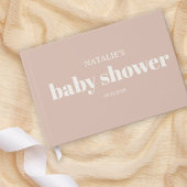 Pink Sandstone Typography Baby Shower  Gastenboek