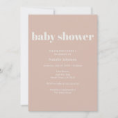 Pink Sandstone Typography Baby shower Kaart (Voorkant)