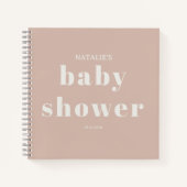 Pink Sandstone Typography Baby Shower Notebook Notitieboek (Voorkant)
