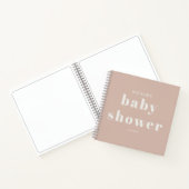 Pink Sandstone Typography Baby Shower Notebook Notitieboek (Binnen)