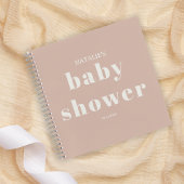 Pink Sandstone Typography Baby Shower Notebook Notitieboek