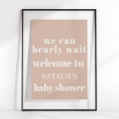 Pink Sandstone Typography Baby Shower Sign Poster
